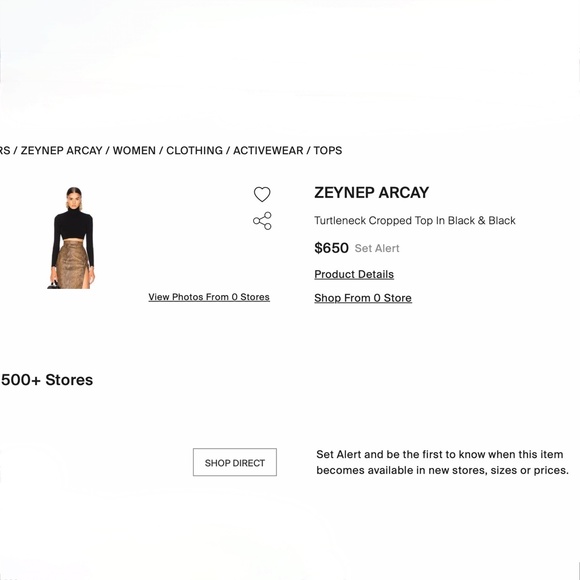 Zeynep Arcay Cropped Knit Turtleneck Sweater US8 New With Tags - Picture 5 of 16